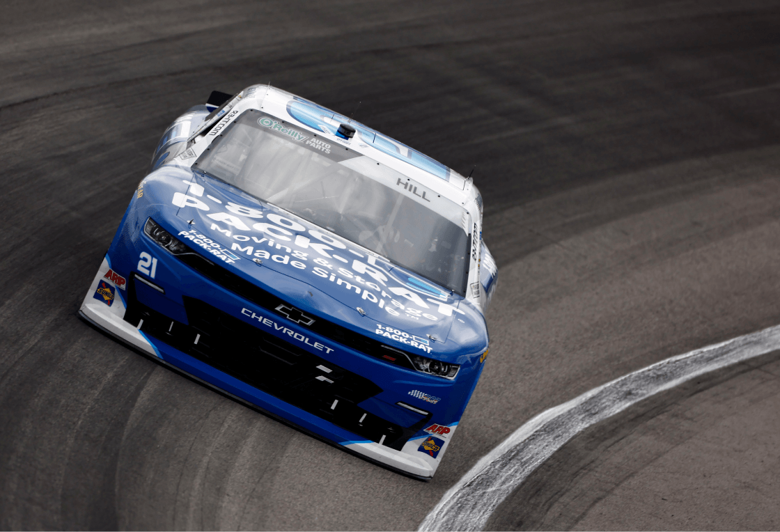 Austin Hill hugging the turn